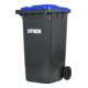 STIER 2-Rad-Müllgroßbehälter 240 l grau/blau BxTxH 576x720x1067 mm-1