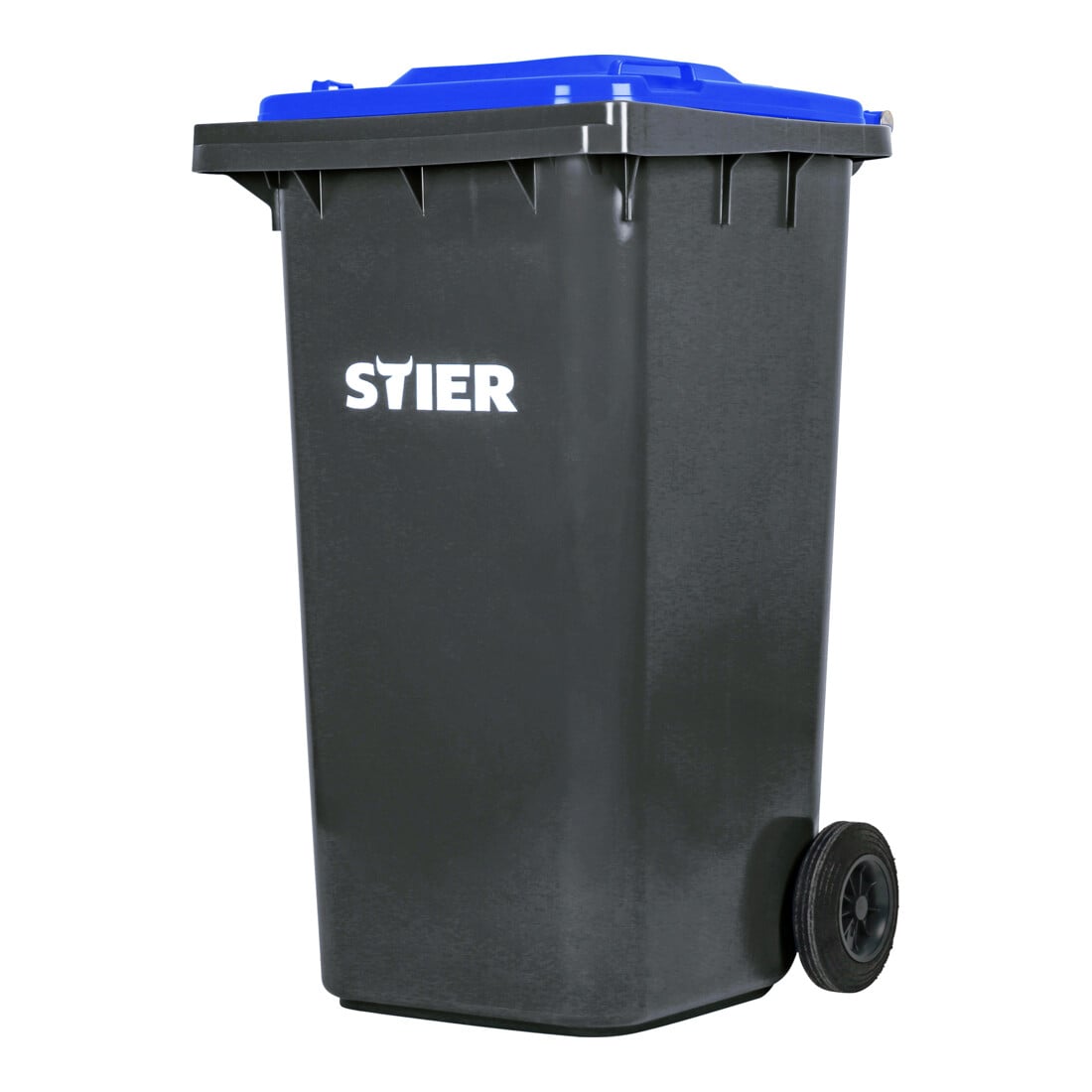 STIER 2-Rad-Müllgroßbehälter 240 l grau/blau BxTxH 576x720x1067 mm