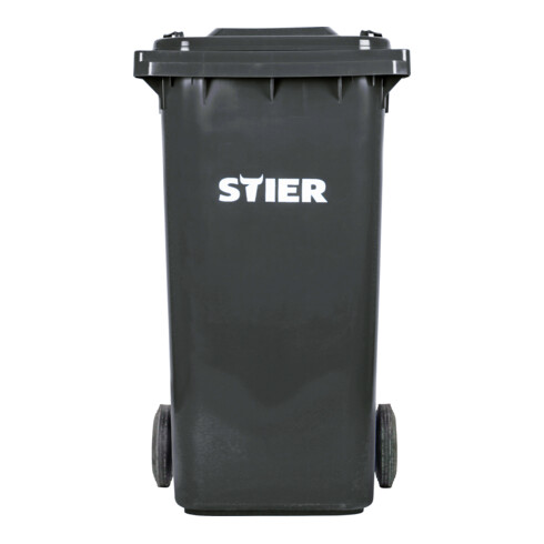 STIER 2-Rad-Müllgroßbehälter 240 l grau BxTxH 576x720x1067 mm