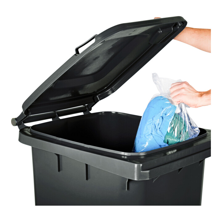 STIER 2-Rad-Müllgroßbehälter 240 l grau BxTxH 576x720x1067 mm