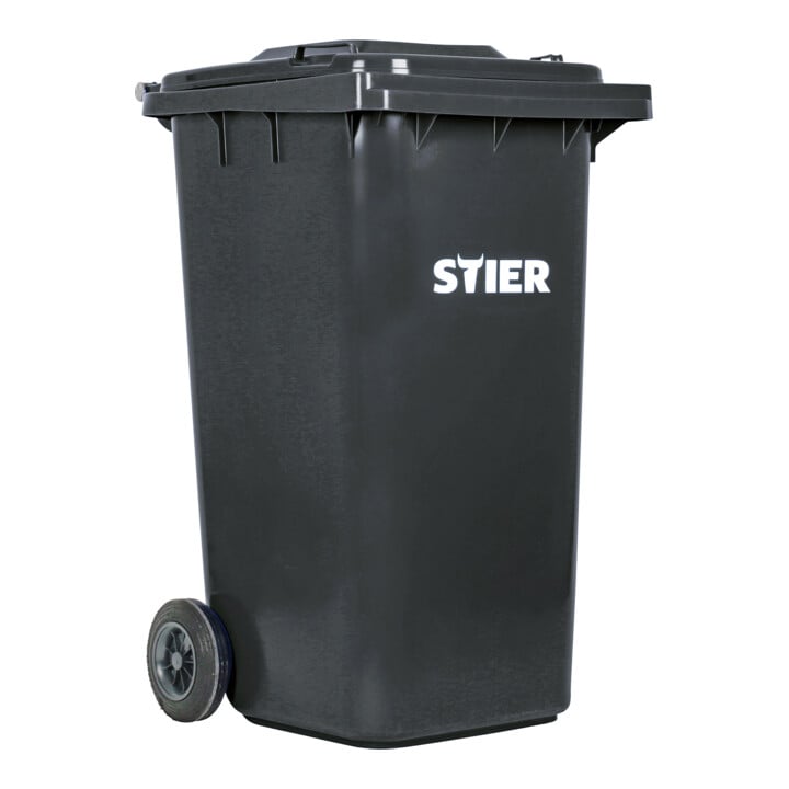 STIER 2-Rad-Müllgroßbehälter 240 l grau BxTxH 576x720x1067 mm