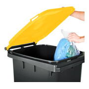 STIER 2-Rad-Müllgroßbehälter 240 l grau/gelb BxTxH 576x720x1067 mm-2