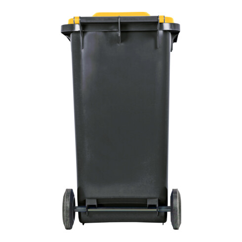 STIER 2-Rad-Müllgroßbehälter 240 l grau/gelb BxTxH 576x720x1067 mm