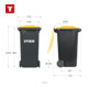 STIER 2-Rad-Müllgroßbehälter 240 l grau/gelb BxTxH 576x720x1067 mm-5