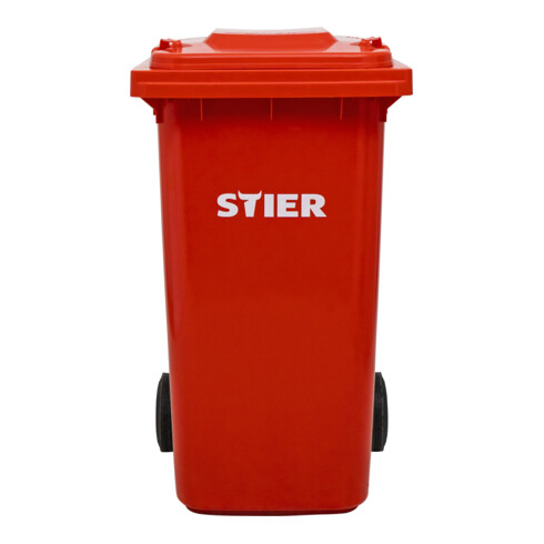 STIER 2-Rad-Müllgroßbehälter 240 l rot BxTxH 576x720x1067 mm