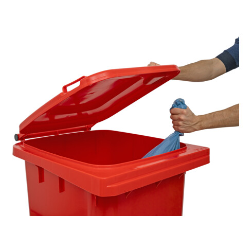 STIER 2-Rad-Müllgroßbehälter 240 l rot BxTxH 576x720x1067 mm