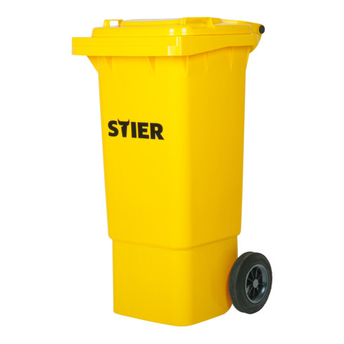 STIER 2-Rad-Müllgroßbehälter 80 l gelb BxTxH 445x520x939 mm