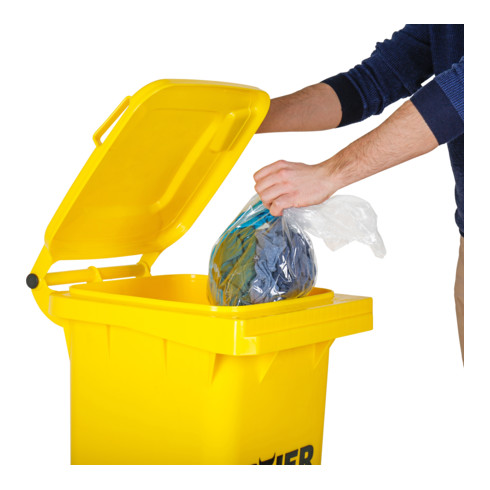 STIER 2-Rad-Müllgroßbehälter 80 l gelb BxTxH 445x520x939 mm