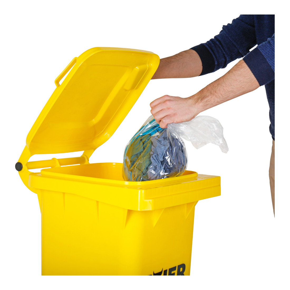 STIER 2-Rad-Müllgroßbehälter 80 l gelb BxTxH 445x520x939 mm