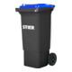 STIER 2-Rad-Müllgroßbehälter 80 l grau/blau BxTxH 445x520x939 mm