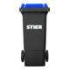 STIER 2-Rad-Müllgroßbehälter 80 l grau/blau BxTxH 445x520x939 mm-2