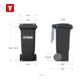 STIER 2-Rad-Müllgroßbehälter 80 l grau BxTxH 445x520x939 mm-5