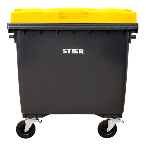 STIER 4-Rad-Müllgroßbehälter 1100 l grau/gelb