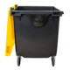 STIER 4-Rad-Müllgroßbehälter 1100 l grau/gelb Flachdeckel BxTxH 1372x1065x1315 mm-4