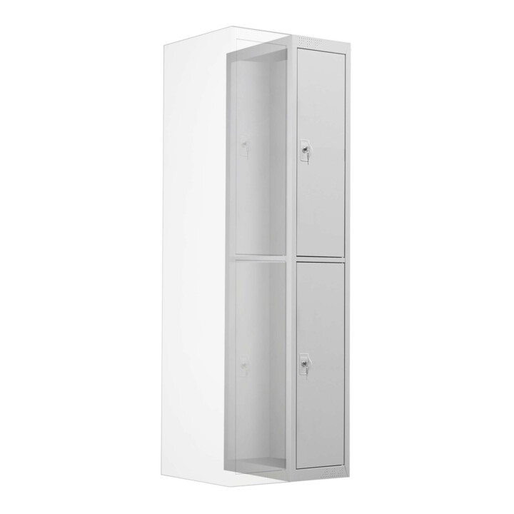 STIER aanbouwelement voor garderobekast 2 vakken 1800x300x500 mm lichtgrijs