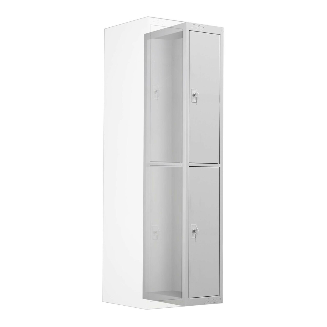 STIER aanbouwelement voor garderobekast 2 vakken 1800x300x500 mm lichtgrijs