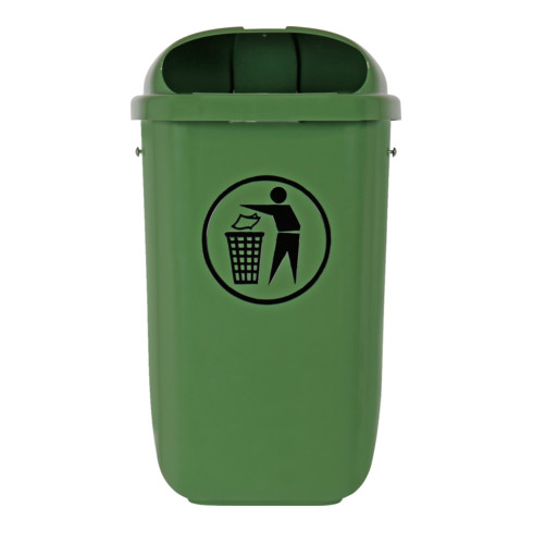 STIER Abfallbehälter mit Regenhaube 50 l grün BxTxH 432x334x745 mm