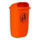 STIER Abfallbehälter mit Regenhaube 50 l orange BxTxH 432x334x745 mm-4