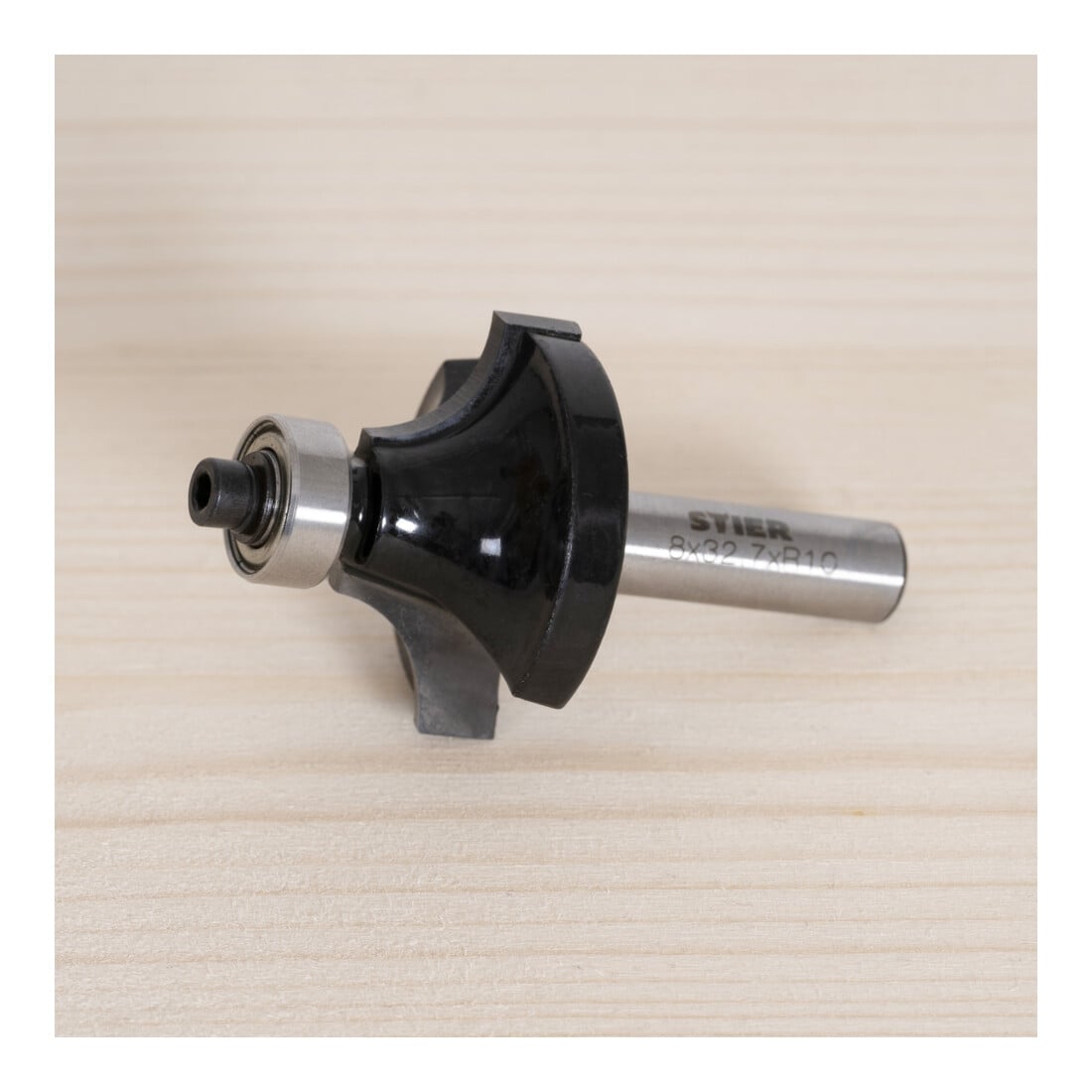 STIER Abrundfräser mit Kugellager HM (HW) Ø 32,7 mm, Radius 10 mm, Schaft- Ø 8 mm