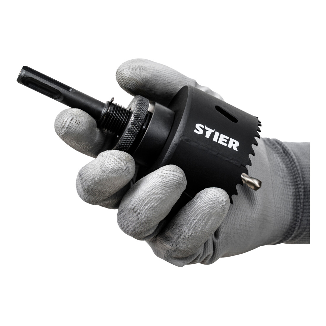 STIER Adattatore SDS Plus 5/8" 18 UNF per seghe a tazza 32-250 mm incl. chiave a brugola
