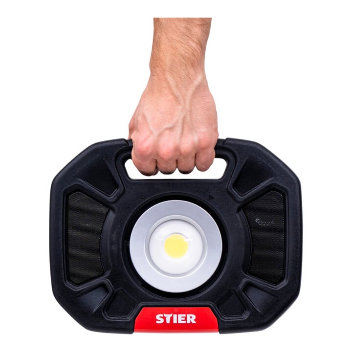 STIER Akku-COB-LED Baustrahler 5200 mAh 4000 Lumen 40W mit Lautsprecher