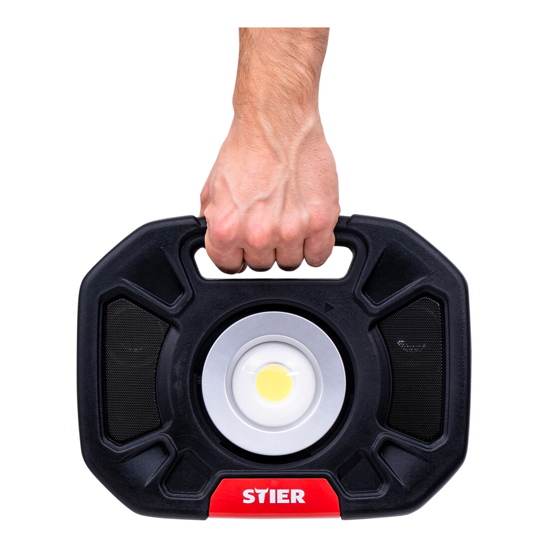 STIER Akku-COB-LED Baustrahler 5200 mAh 4000 Lumen 40W mit Lautsprecher