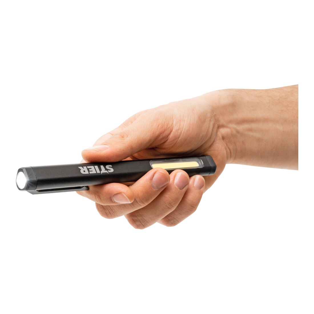 STIER Akku COB LED Stiftleuchte 200 Lumen mit Laserpointer