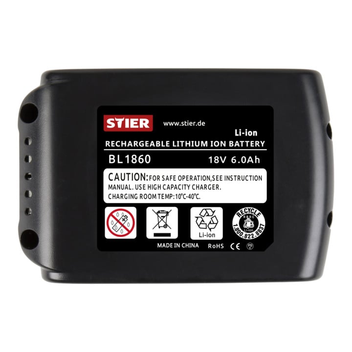 STIER Akku für Makita Typ BL1860, 6,0 Ah, 18 V
