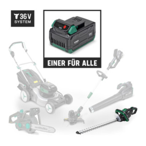 STIER Akku-Heckenschere SHS-54 + 2,5Ah Akku + Schnellladegerät + gratis STIER Sonnenbrille
