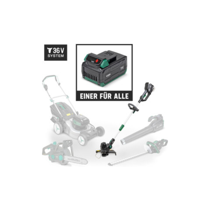 STIER Akku-Rasentrimmer SRT-75 + Akku 36V 2,5 Ah + Schnellladegerät 36V 3A