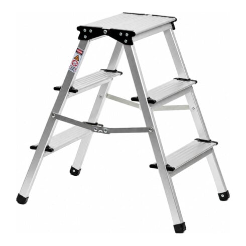 STIER Aluminium-Trittleiter 3 Stufen 150 kg