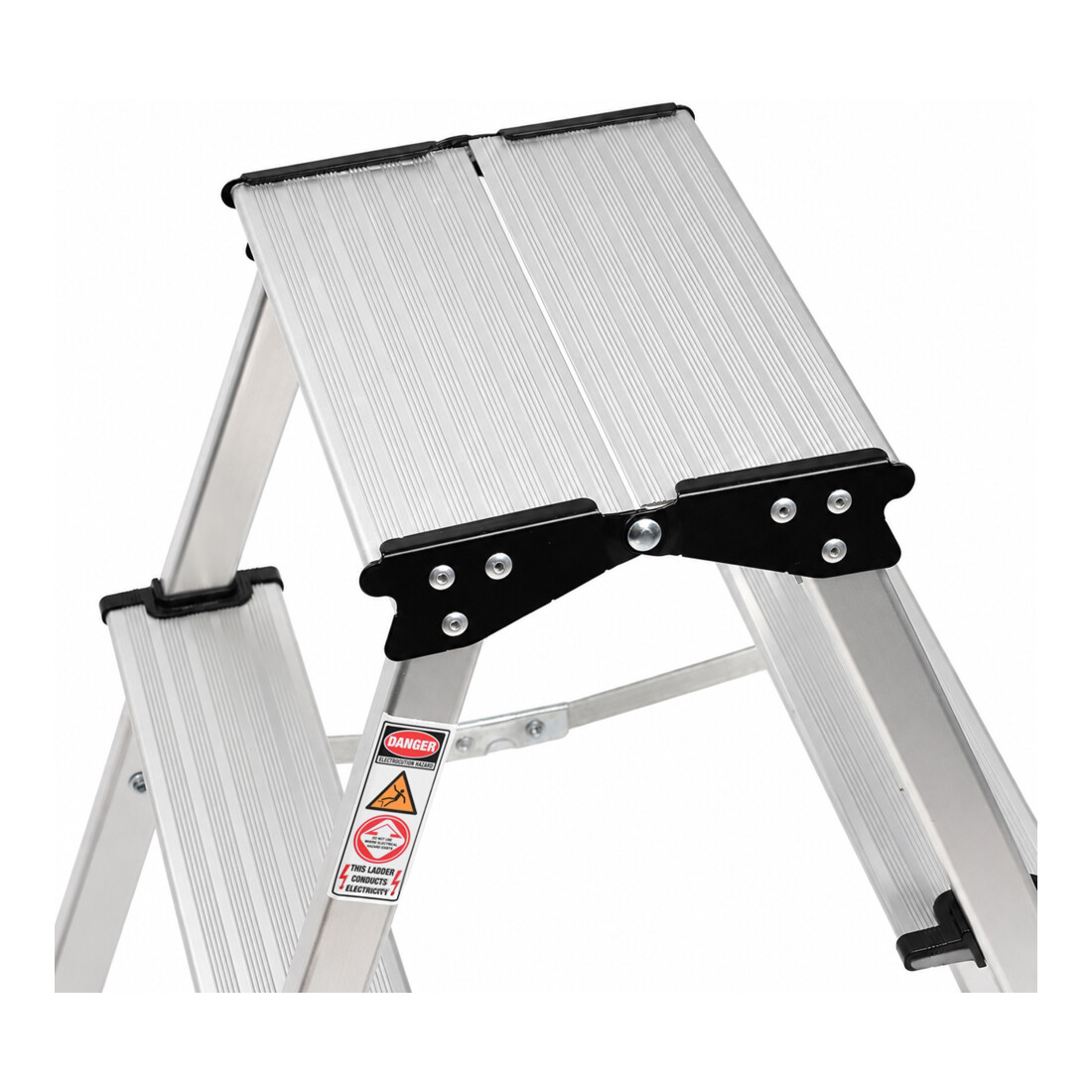 STIER Aluminium-Trittleiter 3 Stufen Profi-Klapptritt