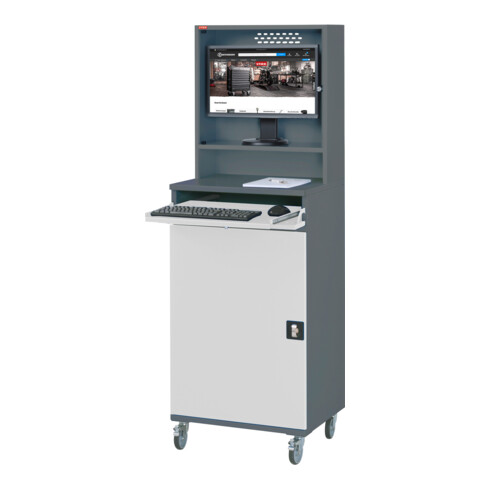 STIER Armadio per computer Premium mobile largh.xprof.xalt. 650x520x1895 mm