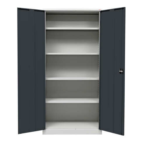 STIER Armadio universale con 4 ripiani 1800x800x380 mm grigio antracite saldato