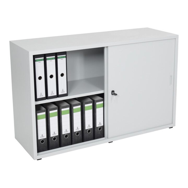 STIER Armoire à porte coulissante H×I×P 750×1200×420mm gris clair