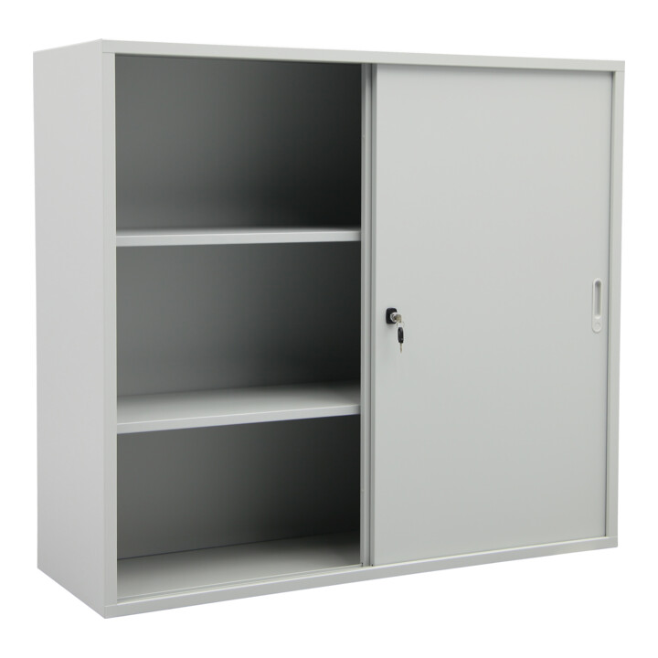 STIER Armoire à portes coulissantes HxIxP 1080x1200x420mm gris clair