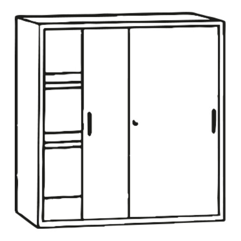 STIER Armoire à portes coulissantes HxIxP 1080x1200x420mm gris clair