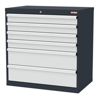 STIER Armoire à tiroirs 6 tiroirs 900 x 575 x 920 mm charge 80 kg