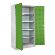 STIER Armoire d’atelier 1940 × 1000 × 600 mm Gris clair Vert-1