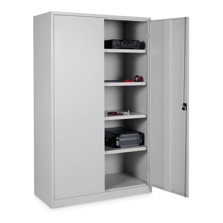 STIER Armoire universelle Basic 120 x 50 cm 4 étagères Gris clair