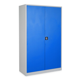 STIER Armoire universelle Basic 120 x 50 cm 4 étagères Gris clair Bleu Enzian