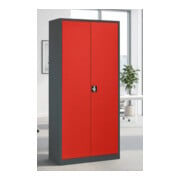 STIER Armoire universelle Basic 92 x 42 cm 4 étagères Anthracite Rouge-1