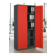 STIER Armoire universelle Basic 92 x 42 cm 4 étagères Anthracite Rouge