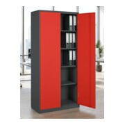 STIER Armoire universelle Basic 92 x 42 cm 4 étagères Anthracite Rouge-4