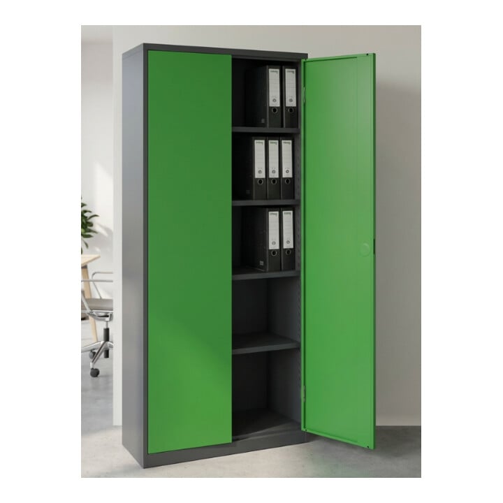 STIER Armoire universelle Basic 92 x 42 cm 4 étagères anthracite/vert