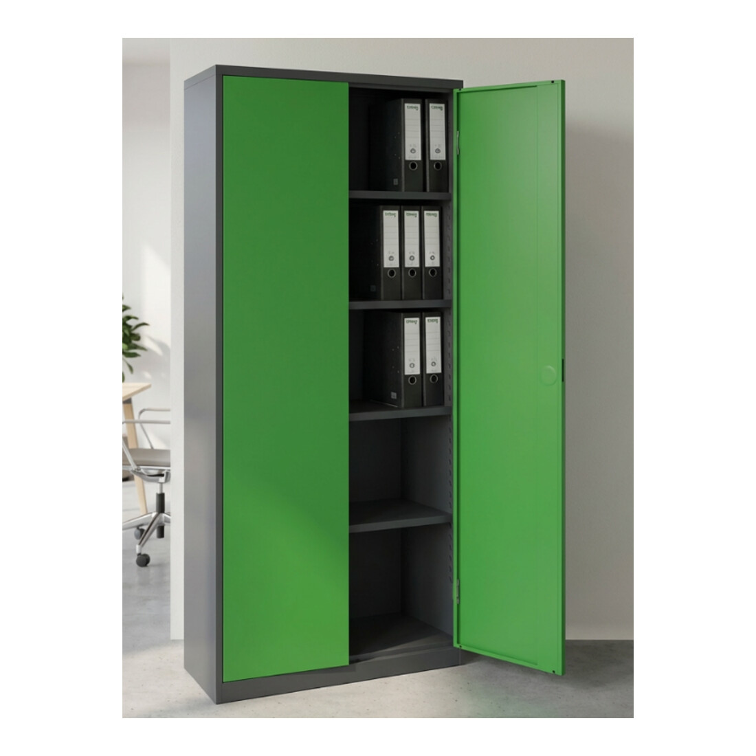 STIER Armoire universelle Basic 92 x 42 cm 4 étagères anthracite/vert