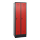 STIER Armoire vestiaire 1800 × 610 × 500 mm 2 compartiments Anthracite/rouge