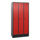 STIER Armoire vestiaire 1800 x 610 x 500 mm 3 compartiments Anthracite/rouge
