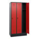 STIER Armoire vestiaire 1800 x 610 x 500 mm 3 compartiments Anthracite/rouge