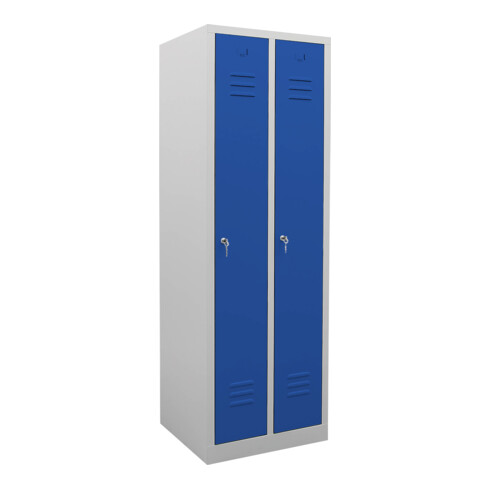 STIER Armoire vestiaire 2 compartiments 1800×590×500 mm bleu gentiane